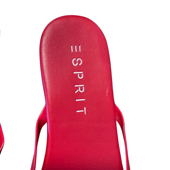 Esprit Flip Flop Patent Red Sandals Summer Casual 90s Y2K Size 7 - Picture 3 of 3